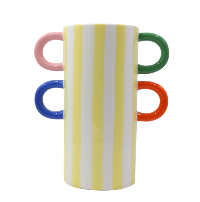 VASE GELBE STREIFEN "VASE ELISA - RAYAS BAILARINAS"