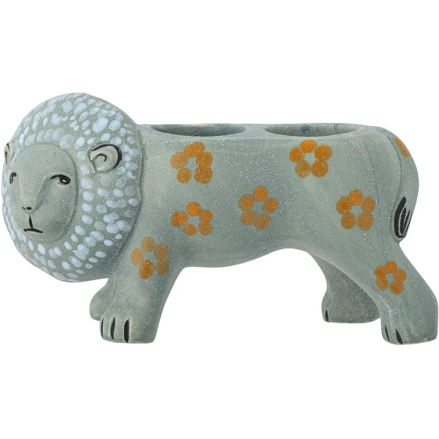 TEELICHTERHALTER LEANDER LÖWE BLAU