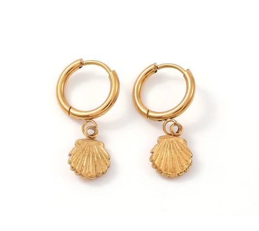 "ANE" MUSCHEL HOOP OHRRINGE EDELSTAHL