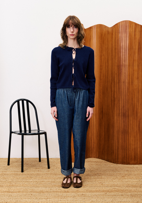 STRICKJACKE VERONIQUE MARINEBLAU