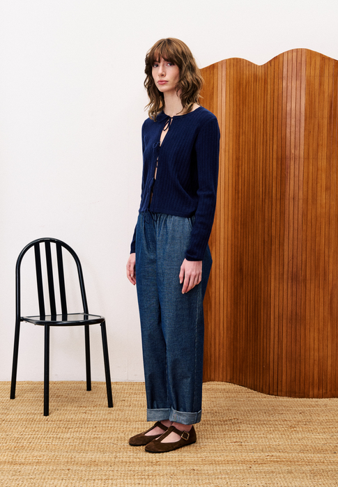 STRICKJACKE VERONIQUE MARINEBLAU