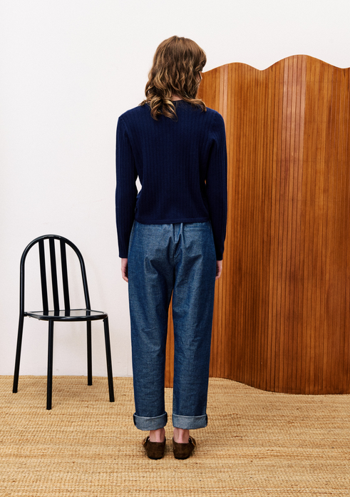 STRICKJACKE VERONIQUE MARINEBLAU