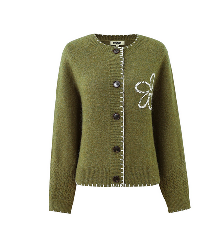 STRICKJACKE BERGAMOT KHAKI