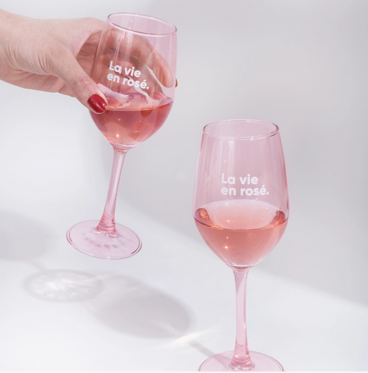 WEIN GLÄSER 2er SET "LA VIE EN ROSÉ"