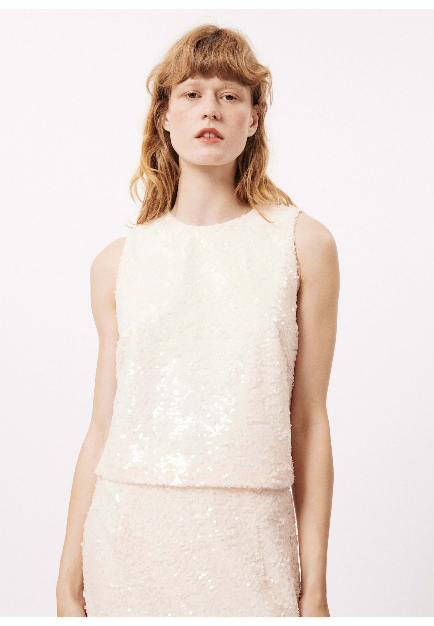 TOP DAFNE PAILLETTE CREME