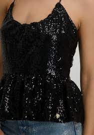 TOP JAYLEEN-SS PAILETTE BLACK