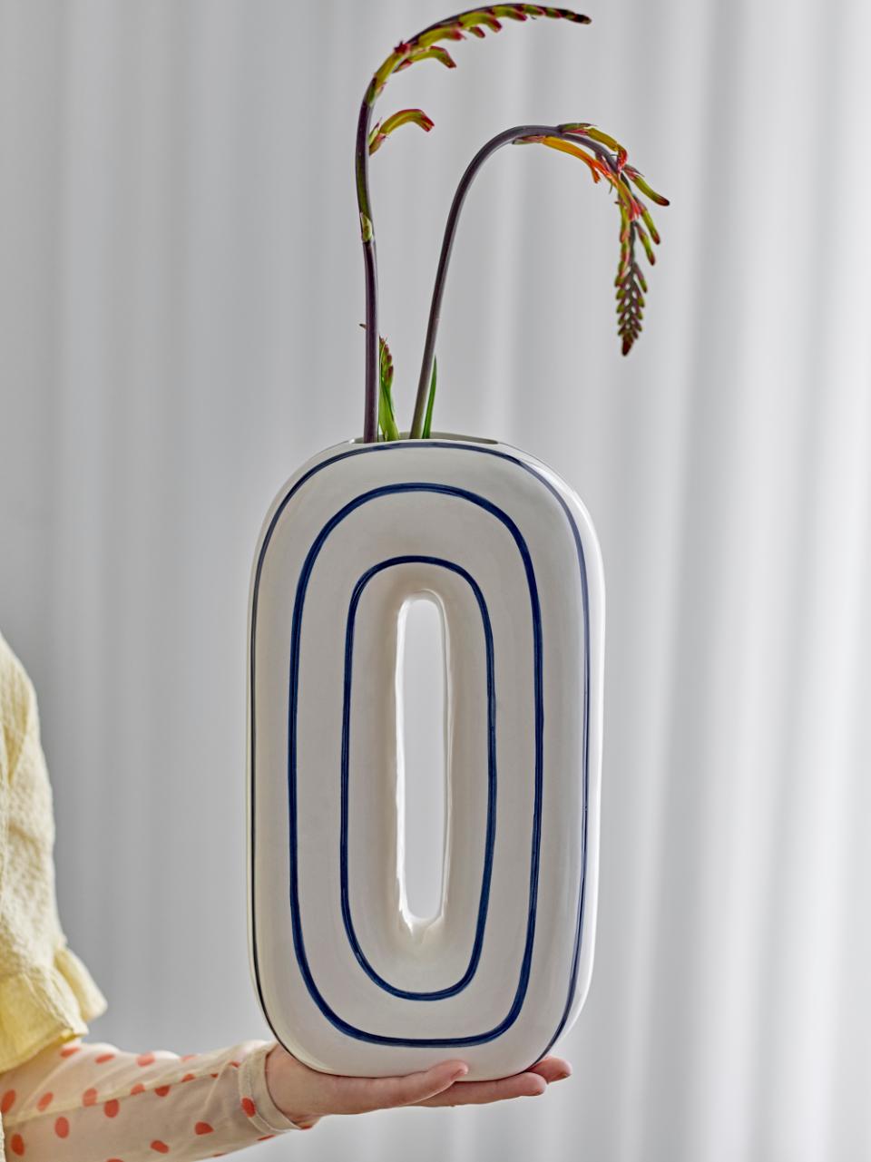 VASE MAE KARIERT BLAU WEISS