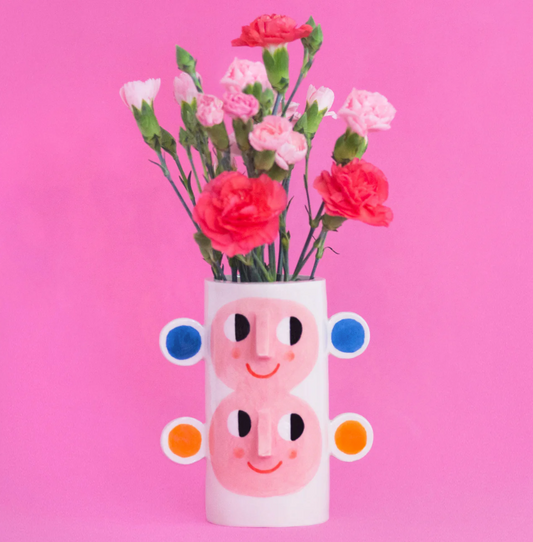 Doppelte Gesichter Keramik Vase - ANA SEIXAS