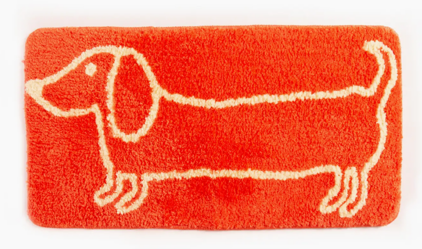 BADETEPPICH MIT DACKEL