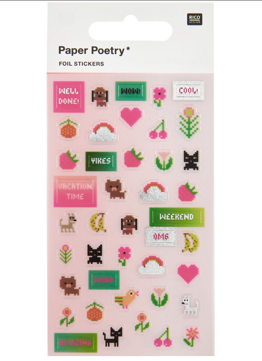 FOLIENSTICKER PIXEL POWER X PAPER POETRY