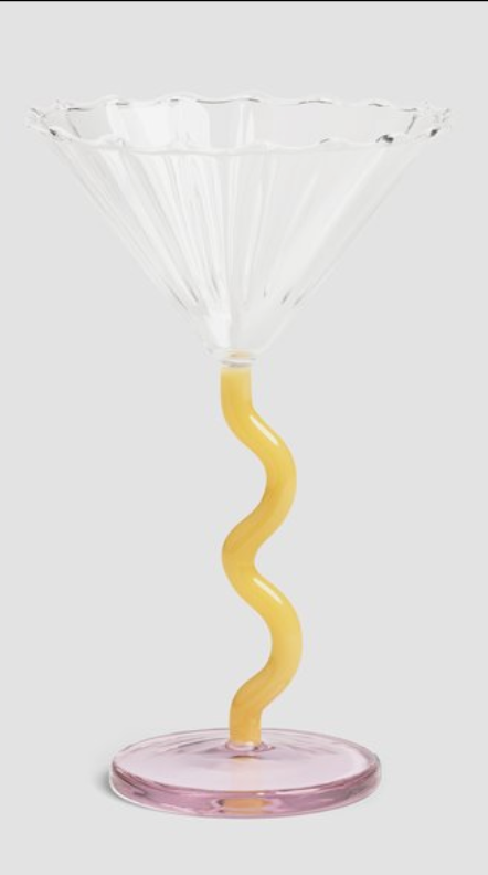 COCKTAILGLAS COUPE CURVE GELB