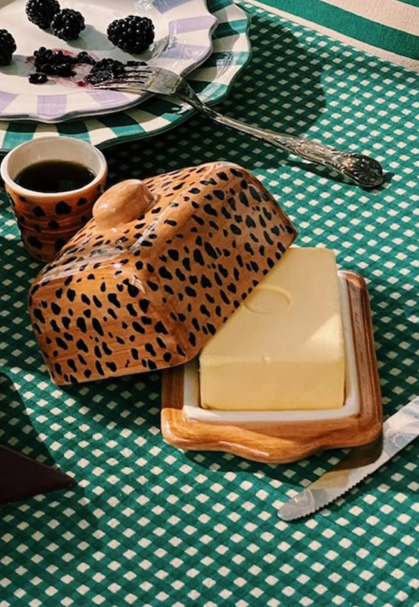 BUTTERDOSE LEOPARD GEMUSTERT