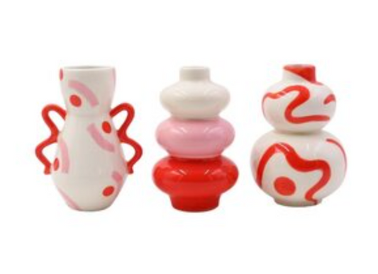 VASE WEISS ORANGE "LUIS SET OF VASES EINZELN"