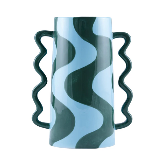 VASE WELLEN BLAU GRÜN "VASE RODRIGO, WAVE CRAZE"