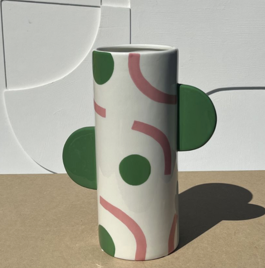 VASE GRÜN HALBKREISE "VASE SALVADOR, SOL Y LUNA"