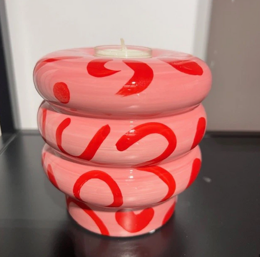 TEELICHTHALTER ROSA "TEA LIGHT HOLDER, ALVARO, LEOPARDO LINDO"