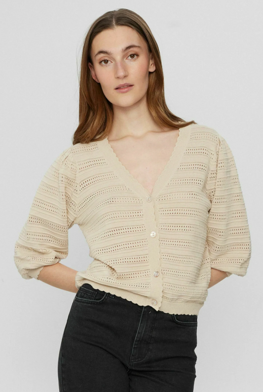 STRICKJACKEN CARDIGAN SANDSHELL "NUCORINNA"