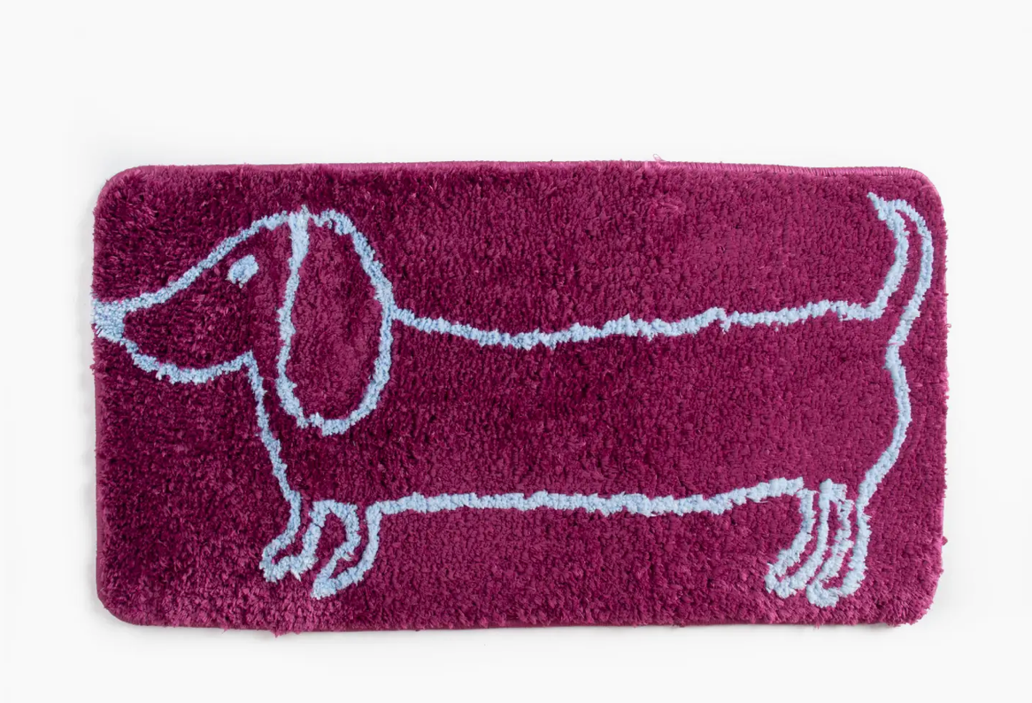 BADETEPPICH MIT DACKEL