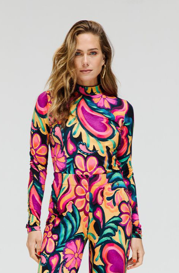 TOP PAISLEY PINK "JANE-LS"