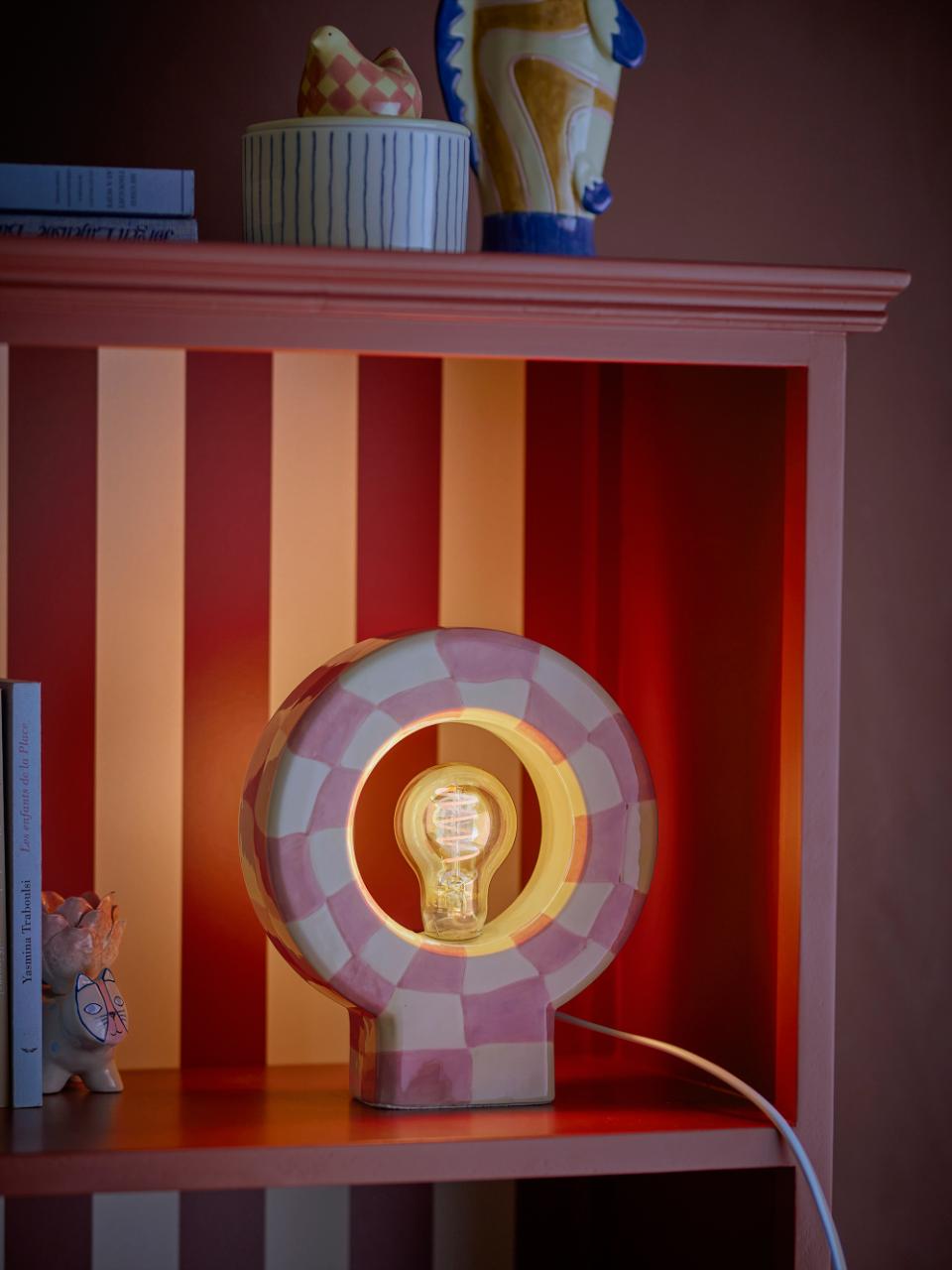 TISCHLAMPE VIALINI KARIERT ROSA