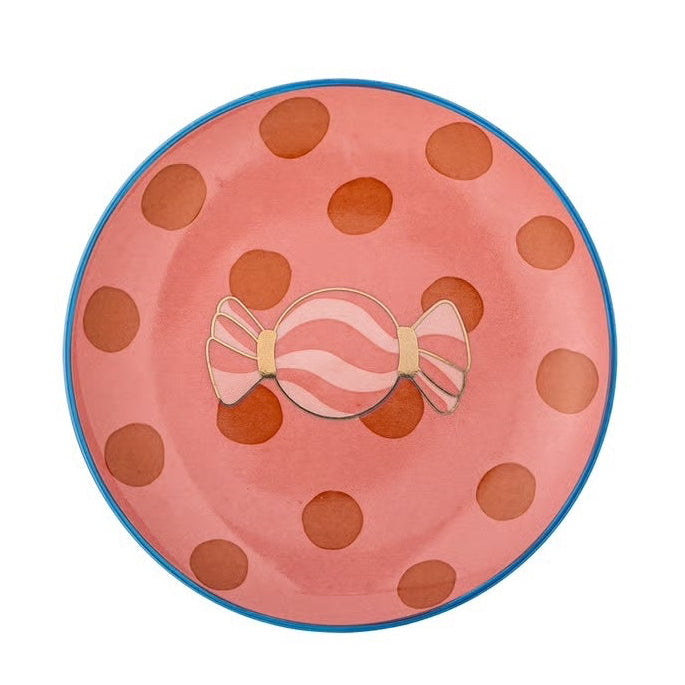 TELLER BONBON GEPUNKTET ROSA