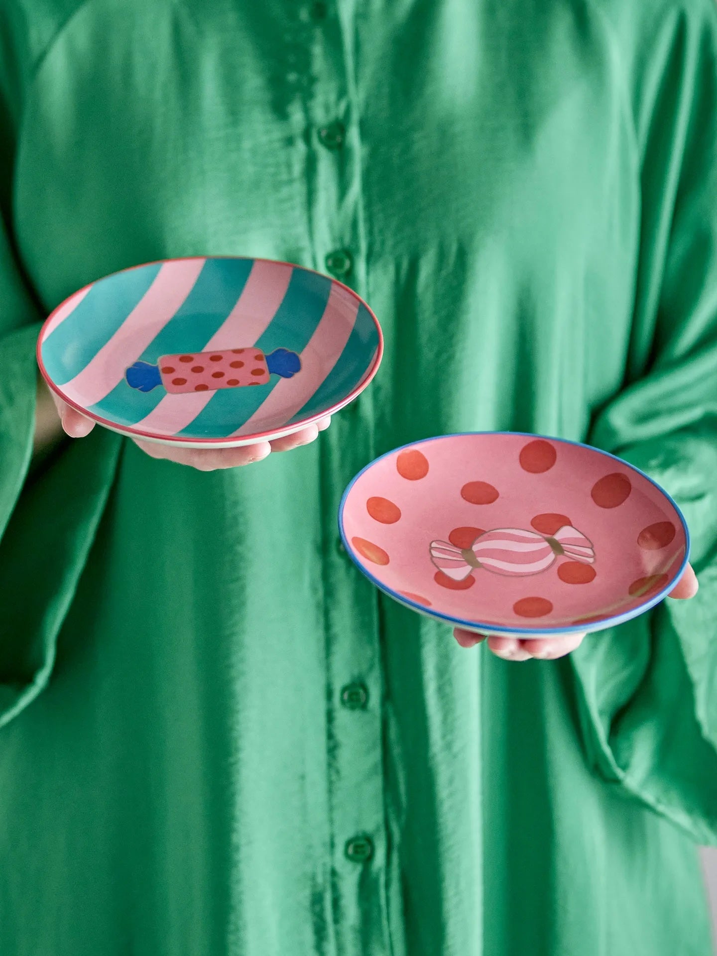 TELLER BONBON GEPUNKTET ROSA